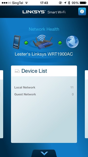 Linksys Smart Wi-Fi iOS App - Device List