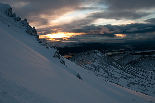 sunset mountains landscape iceland