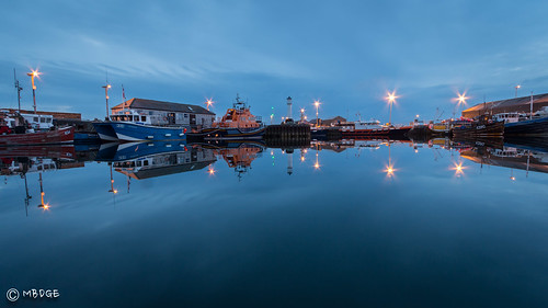 sea reflection boats lights mirror scotland orkney ship lifeboat kirkwall rnli skt