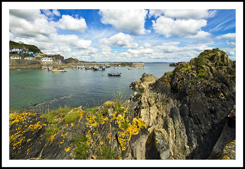 sea england sky lighthouse water clouds canon boats rocks cornwall harbour coastline mevagissey eos7d