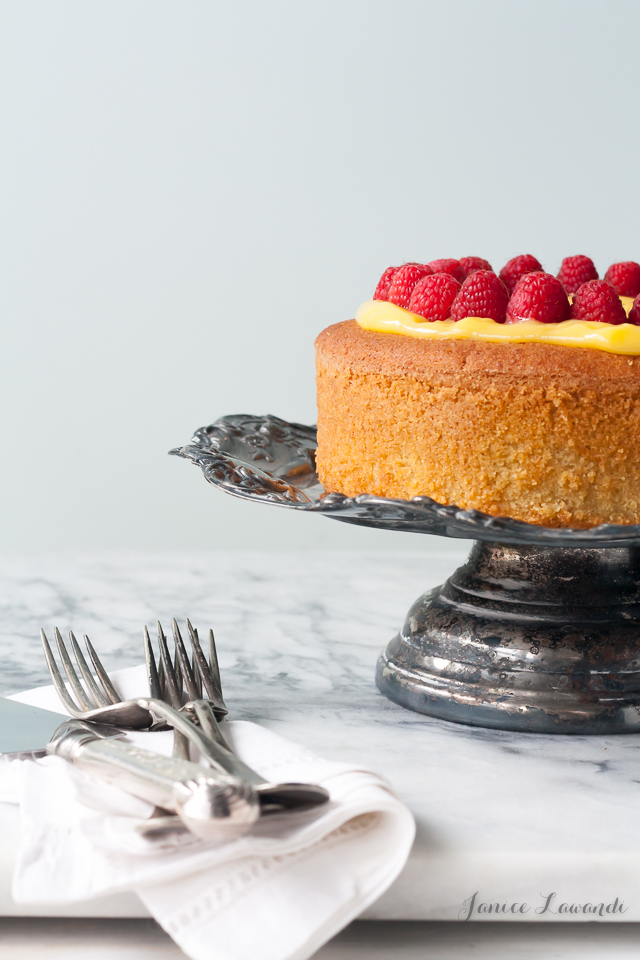 gluten free lemon cake with lemon curd and berries | kitchen heals soul