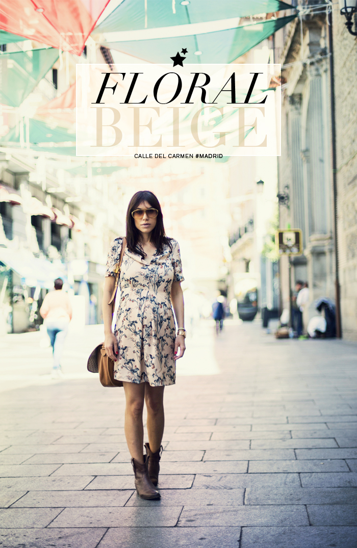 street style barbara crespo floral beige dress sheinside sheinsider fashion blogger outfit blog de moda