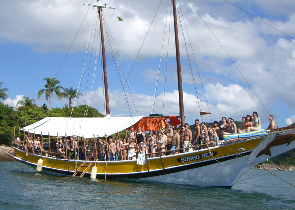 Heinz Chapel Choir tour members enjoy a schooner tour of the islands surrounding Paraty