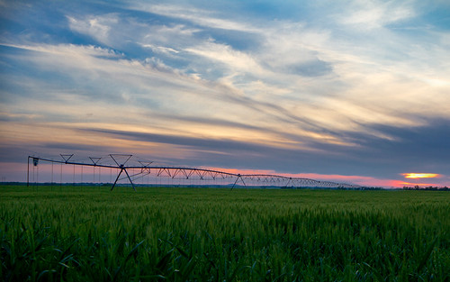 sunset sky oklahoma field clouds wheat country hobart irrigation