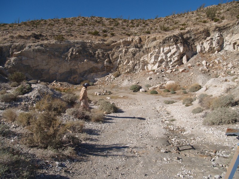 Hiking down into the Dos Cabezas Limestone Mine