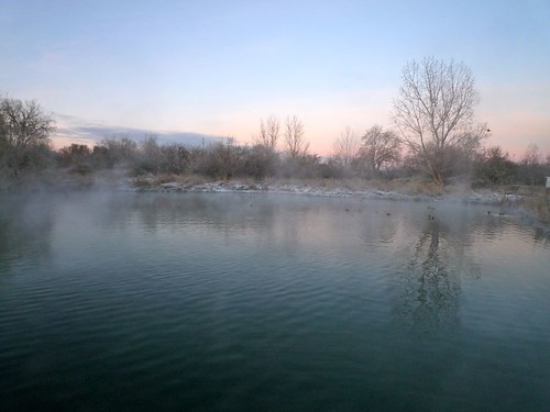 mist reflection sunrise pond ripple idaho waterfowl nampa southpond wilsonponds