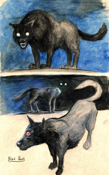 An image of the Black Dog, sometimes used as an explanation for British big cats.