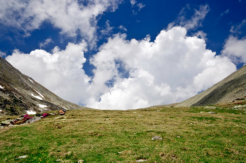 retezatmountains blue clouds grass highaltitude hiking meadow mountain peaks sky summer
