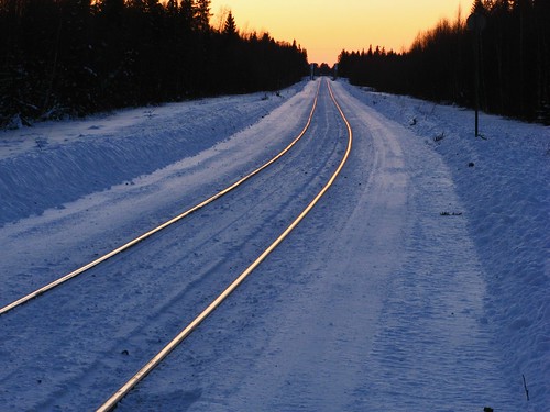 railroad sunset snow snö solnedgång skymning järnväg haparanda kärrbäck
