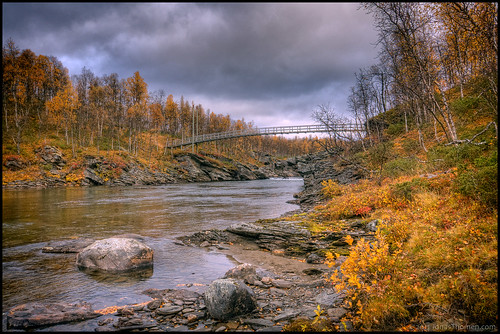 bridge sky stone clouds forest river bush sweden cliffs hdr ammarnäs vasterbottens 51kmeofumfors 3ex2ev