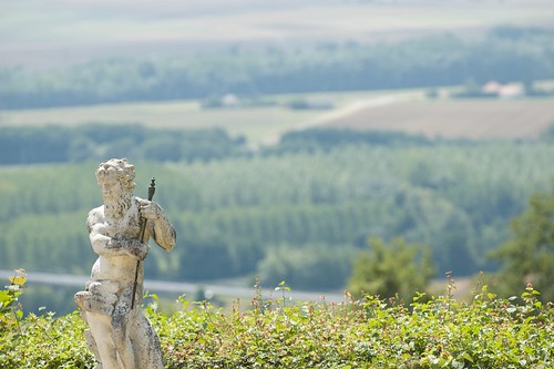 france statue garden vineyards chateau neptune joigny