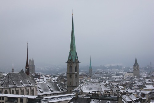 winter church landscape schweiz switzerland zurich spire