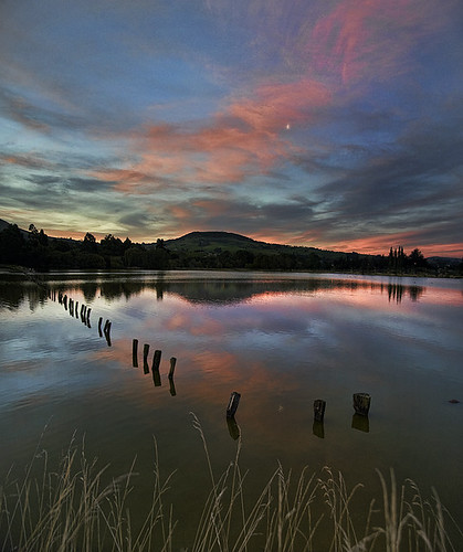 sunset moon reflections bravo lagoon waikouaiti 3shots vertorama