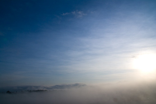 blue sky sun mountain abstract fog clouds mexico morelia michoacan