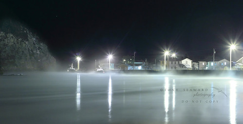 water fog night newfoundland boats lights placentia orcan