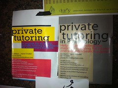 private tutoring posters on street walls rarely come designed. they usually plain. nice touch.