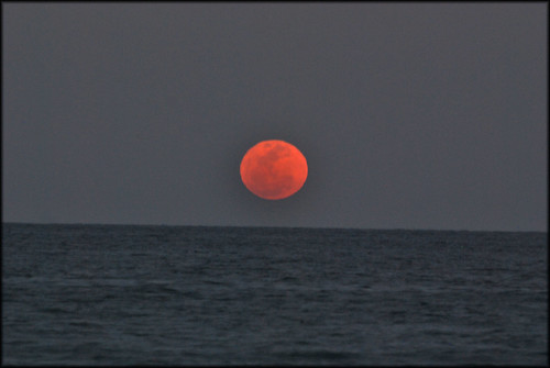 ocean sunset red sea moon beach rising florida fullmoon shore atlanticocean closest delraybeach gmt march19 2011 perigee atlanticdunes supermoon