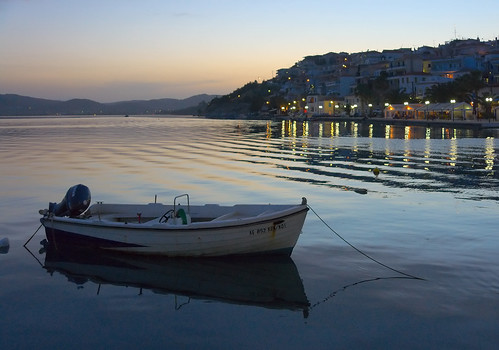 sunset sea water boat greece ermioni