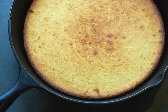 Skillet corn bread by Eve Fox, Garden of Eating blog, copyright 2011