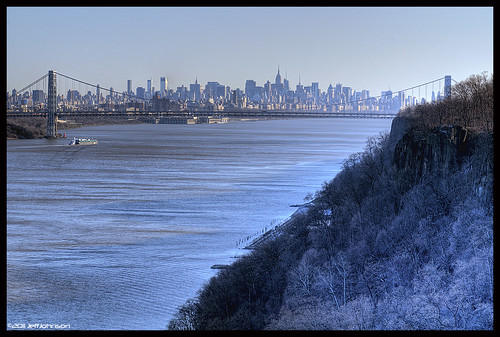 new york city nyc bridge river point george washington view manhattan lookout hudson rockefeller hdr gwb onone photomatix palisaides