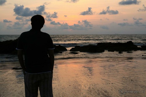 beach sunrise malaysia desaru stilhouette