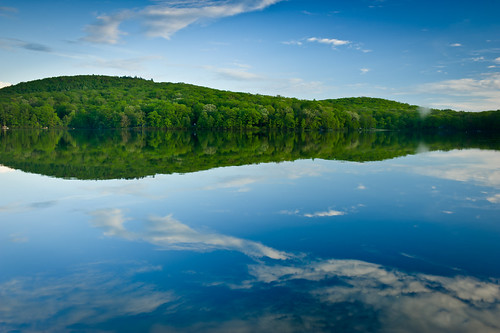blue connecticut green litchfield lake mttompond mttomstatepark newengland reflection sky water pond