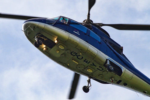 Overhead Chopper at Leeds-Bradford Airport