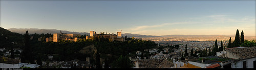 panorama sunrise landscape spain scenery grenada alhambra