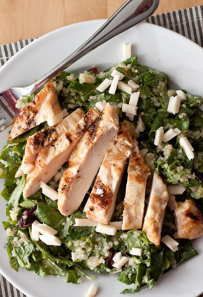 Kale and Quinoa Salad with Maple Dijon Grilled Chicken