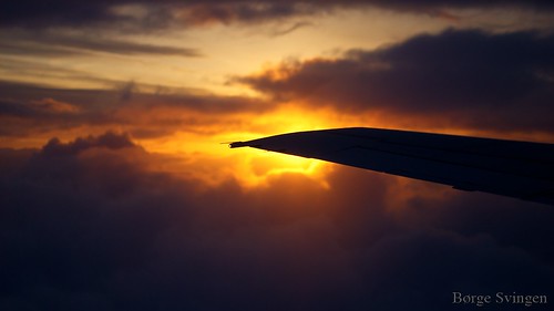 sky sun norway clouds plane flight wing troendelag