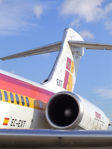 EC-EXT. McDonnell Douglas MD-87 of Iberia @ Barcelona airport, November 2005