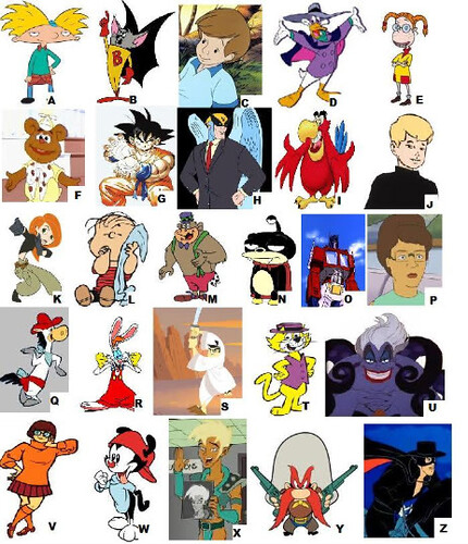 Cartoon Characters (A-Z) Picture Quiz #2 - By Stanford0008