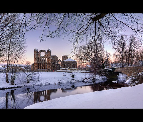 christmas old eve morning bridge blue winter red snow cold reflection tree water yellow sunrise canon river lens landscape eos rebel dawn scotland early frost december angle cathedral north wide ruin scottish historic east tokina explore kit elgin tones ultra hdr moray 2010 realistic downey morayshire lossie explored 550d t2i 1116mm