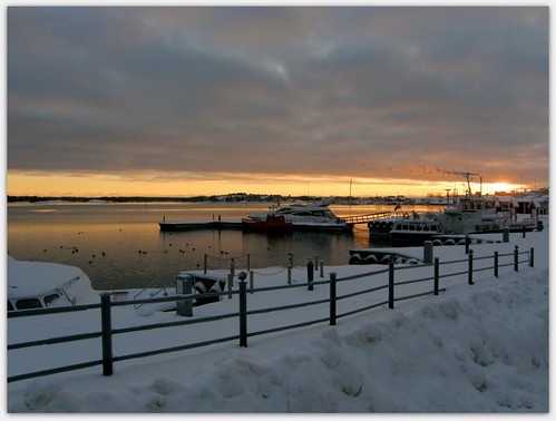 morning winter snow birds sunrise boats vinter harbour snö soluppgång morgon fåglar hamn båtar västervik jaggerdigminmorgon