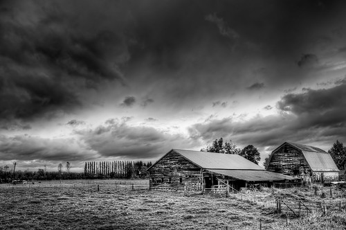 white black rain clouds barn rural fence pumpkin gate farm country monotone valley cumulus snoqualmie alder
