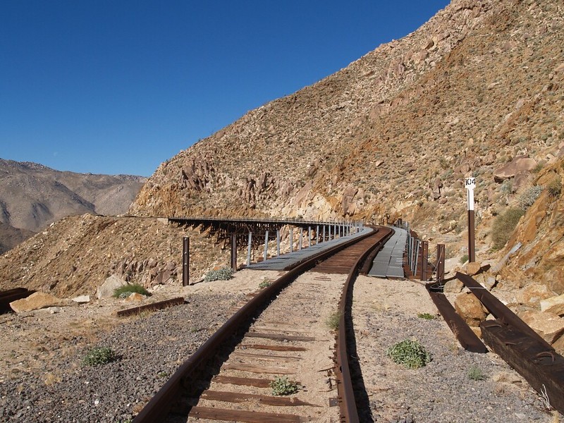 Looking back down the tracks and trestles