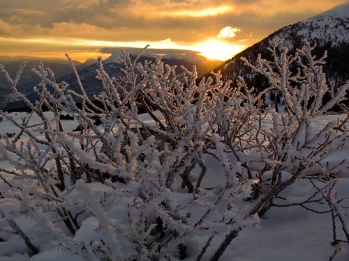snow sunrise bondone larosta