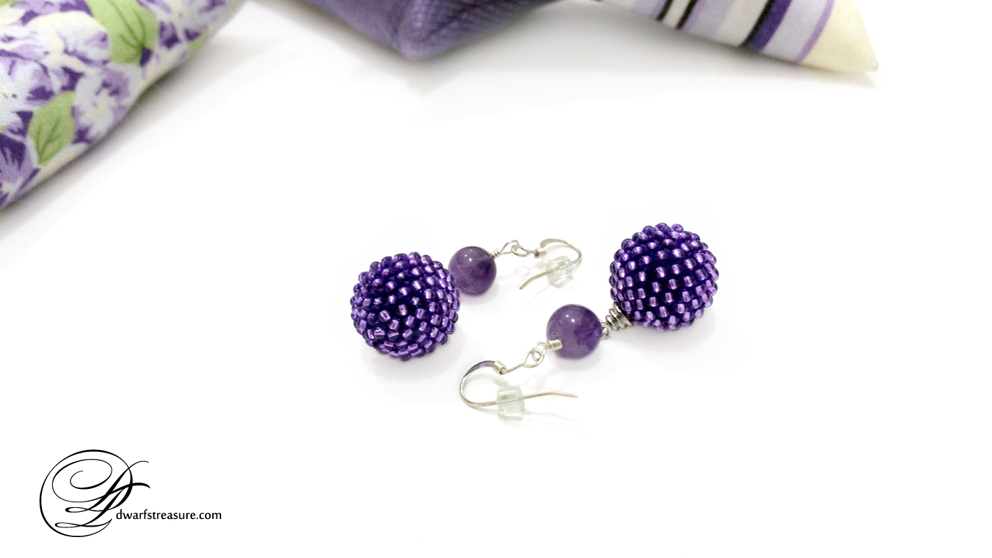 OOK ultraviolet statement beaded bead earrings