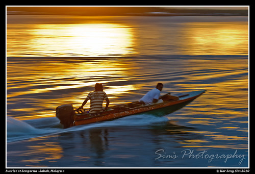 sea sunrise boat malaysia sabah semporna my