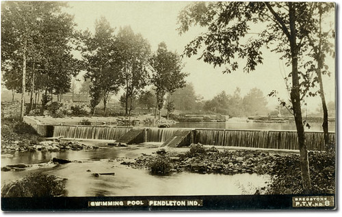 usa history swimming buildings parks indiana rivers streams pendleton madisoncounty realphoto hoosierrecollections