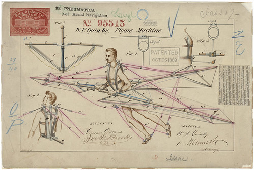 Patent Drawing for a Flying Machine, 10/05/1869 - 10/05/1869