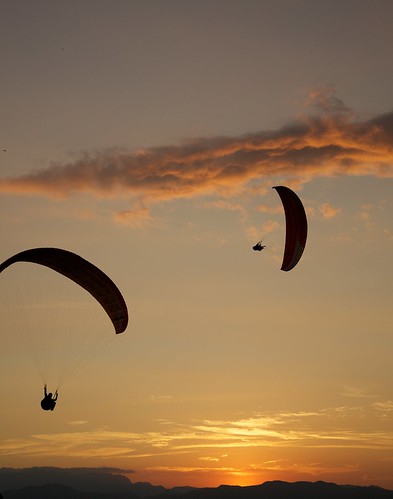 sunset paragliding