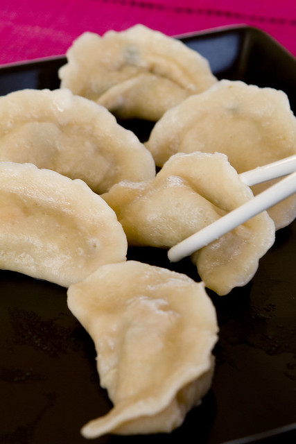 dumplings with chopsticks 