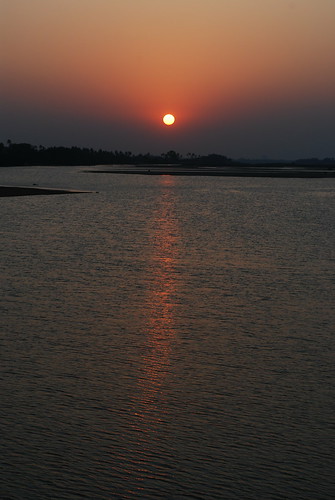 orange sun india reflection water nikon dam 1855mm tamilnadu southindia trichy d60 kallanai tiruchirappalli grandanicut mohanpj