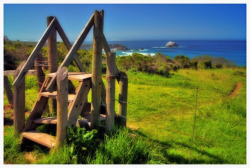 ocean california fence coast wooden big wire pacific sur stile