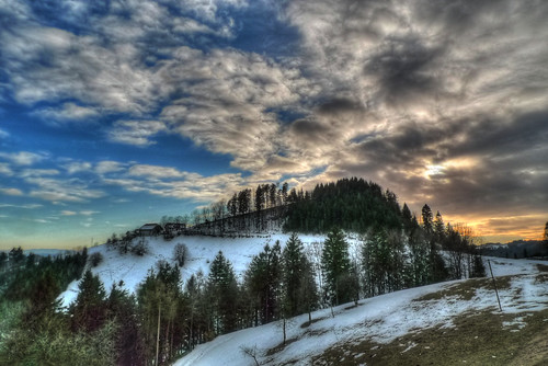 sunset sky sun mountains clouds dramatic hills slovenia slovenija hdr ozbolt ožbolt