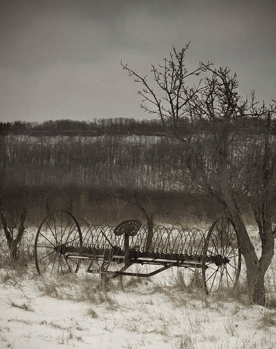 winter farmequipment escarpment agedphoto abandonedfarm mygearandme fieldsorchard