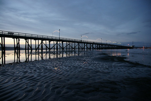 water sunrise pier sand bc whiterock