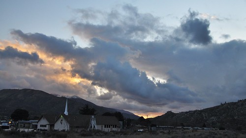 sunset sky lake church clouds isabella
