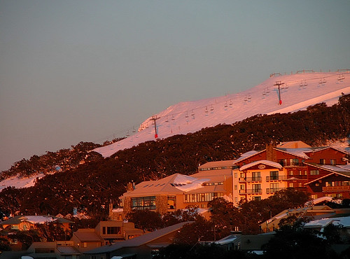 snow ski mountains sunrise dawn australia victoria chalets mtbuller mountbuller phunnyfotos